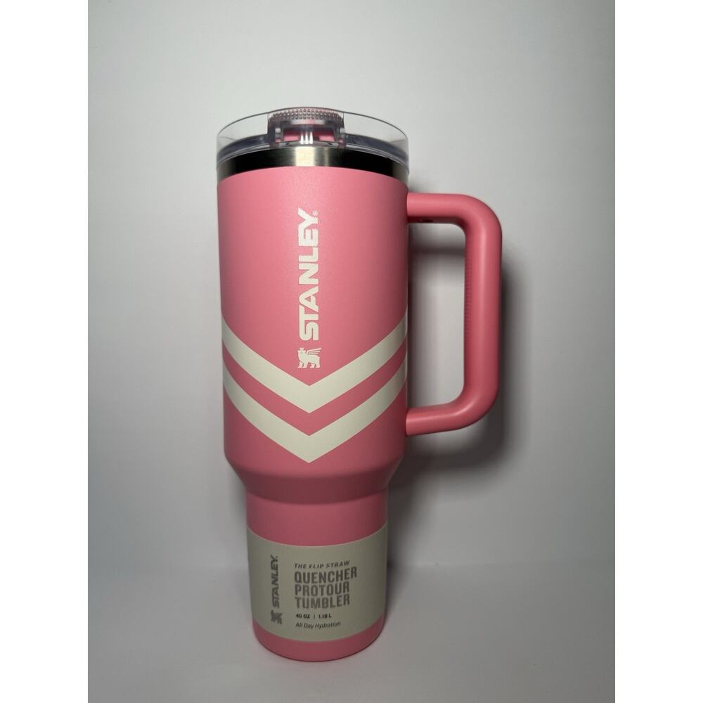 Stanley Oasis Summer PLUMERIA PINK CHEVRON 40oz Protour Quencher Tumbler BNWT
